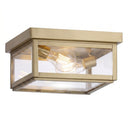 Branford Semi Flush shown in the Antique Brass finish with a Clear shade - 91122-AB-CL