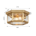 Branford Semi Flush shown in the Antique Brass finish with a Clear shade - 91132-AB-CL 1