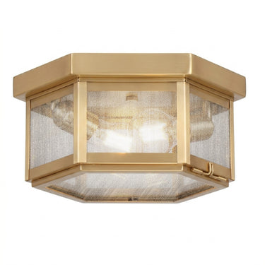 Branford Semi Flush shown in the Antique Brass finish with a Seedy shade - 91132-AB-SDY