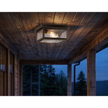 Branford Semi Flush shown in the Bronze finish with a Clear shade - 91122-BZ-CL 2