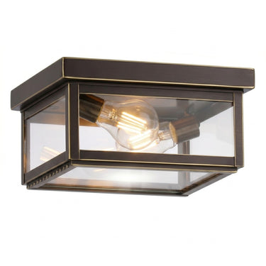 Branford Semi Flush shown in the Bronze finish with a Clear shade - 91122-BZ-CL