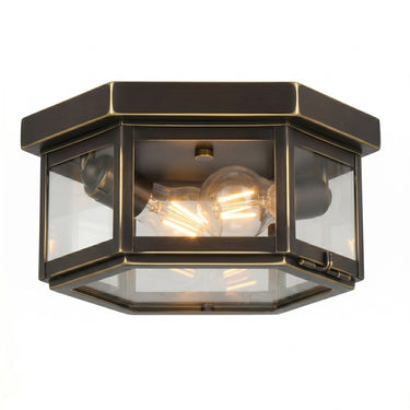 Branford Semi Flush shown in the Bronze finish with a Clear shade - 91132-BZ-CL