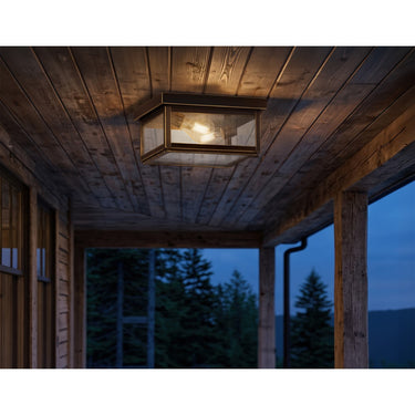 Branford Semi Flush shown in the Bronze finish with a Seedy shade - 91122-BZ-SDY 2