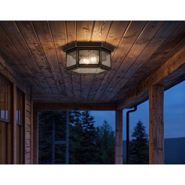 Branford Semi Flush shown in the Bronze finish with a Seedy shade - 91132-BZ-SDY 2