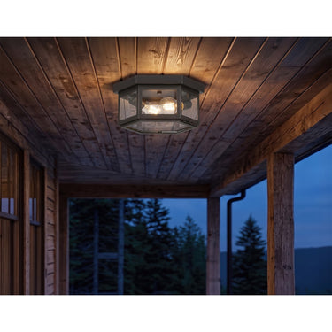 Branford Semi Flush shown in the Dark Brass finish with a Clear shade - 91132-DB-CL 2