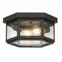Branford Semi Flush shown in the Dark Brass finish with a Clear shade - 91132-DB-CL