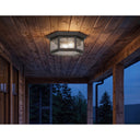 Branford Semi Flush shown in the Dark Brass finish with a Seedy shade - 91132-DB-SDY 2