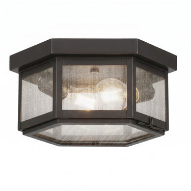 Branford Semi Flush shown in the Dark Brass finish with a Seedy shade - 91132-DB-SDY