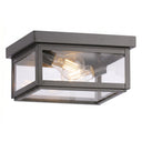 Branford Semi Flush shown in the Gunmetal finish with a Clear shade - 91122-GM-CL