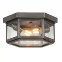 Branford Semi Flush shown in the Gunmetal finish with a Clear shade - 91132-GM-CL