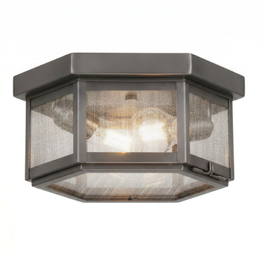 Branford Semi Flush shown in the Gunmetal finish with a Seedy shade - 91132-GM-SDY