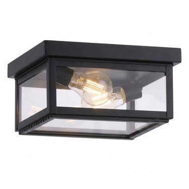 Branford Semi Flush shown in the Matte Black finish with a Clear shade - 91122-BK-CL
