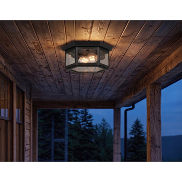 Branford Semi Flush shown in the Matte Black finish with a Clear shade - 91132-BK-CL 2
