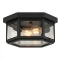 Branford Semi Flush shown in the Matte Black finish with a Clear shade - 91132-BK-CL