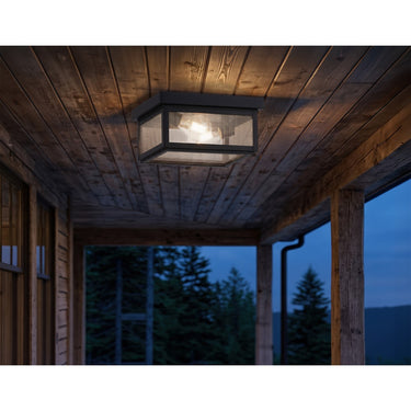Branford Semi Flush shown in the Matte Black finish with a Seedy shade - 91122-BK-SDY 2