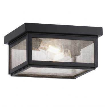 Branford Semi Flush shown in the Matte Black finish with a Seedy shade - 91122-BK-SDY