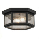 Branford Semi Flush shown in the Matte Black finish with a Seedy shade - 91132-BK-SDY