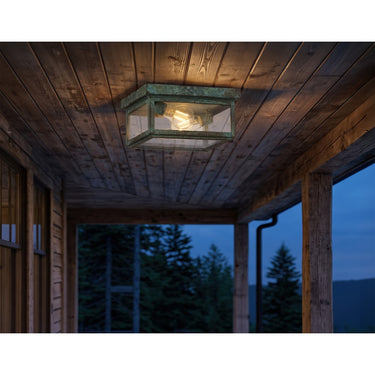 Branford Semi Flush shown in the Verde Green finish with a Clear shade - 91122-VG-CL 2