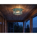 Branford Semi Flush shown in the Verde Green finish with a Clear shade - 91132-VG-CL 2