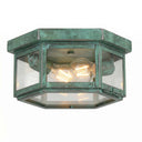 Branford Semi Flush shown in the Verde Green finish with a Clear shade - 91132-VG-CL