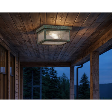 Branford Semi Flush shown in the Verde Green finish with a Seedy shade - 91122-VG-SDY 2