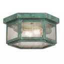Branford Semi Flush shown in the Verde Green finish with a Seedy shade - 91132-VG-SDY