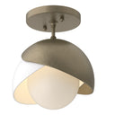 Brooklyn 1-Light Double Shade Semi-Flush 12