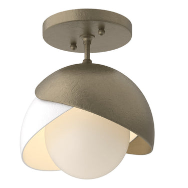 Brooklyn 1-Light Double Shade Semi-Flush 12