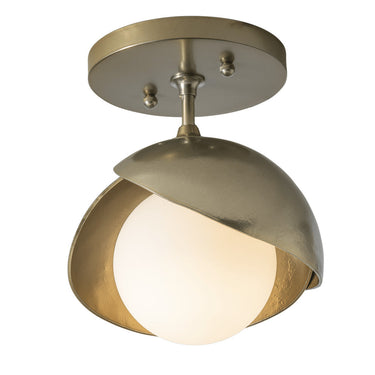 Brooklyn 1-Light Double Shade Semi-Flush 