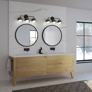 Brooklyn 3-Light Double Shade Bath Sconce 4