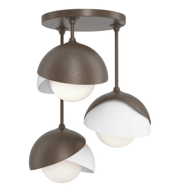Brooklyn 3-Light Double Shade Semi-Flush 9