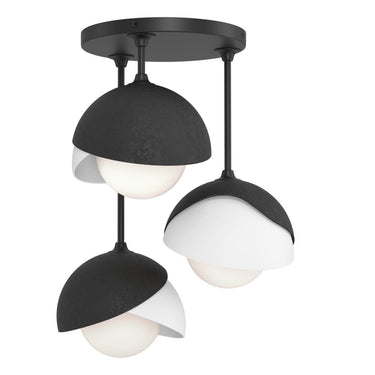 Brooklyn 3-Light Double Shade Semi-Flush 11