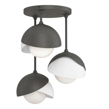 Brooklyn 3-Light Double Shade Semi-Flush 13