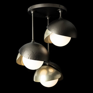 Brooklyn 3-Light Double Shade Semi-Flush 1