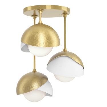 Brooklyn 3-Light Double Shade Semi-Flush 17