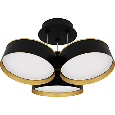Byrnes 3 Light Semi-Flush Mount in Matte Black 3