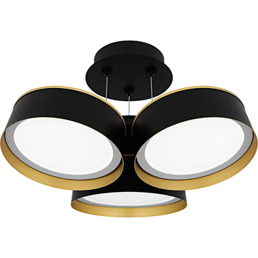 Byrnes 3 Light Semi-Flush Mount in Matte Black 1