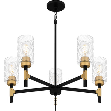 Carly 5 Light Chandelier in Matte Black 4