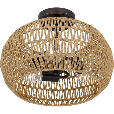 Casablanca 3 Light Semi-Flush Mount in Palladian Bronze 2