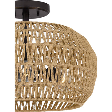 Casablanca 3 Light Semi-Flush Mount in Palladian Bronze 3