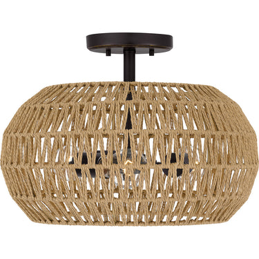Casablanca 3 Light Semi-Flush Mount in Palladian Bronze 1