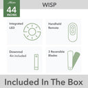 Casablanca 5928 Wisp with LED Light White Blades 44 inch 18
