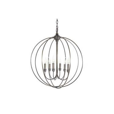 CH906 Northeast Lantern 6 Light Circle Hanging Chandelier - Crescent Harbor