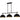 Cleo 3 Light Island Light in Matte Black 1
