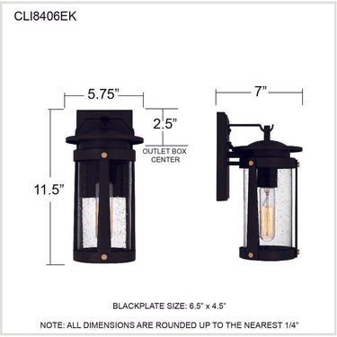 Clifton 1 Light Outdoor Wall Sconce 4
