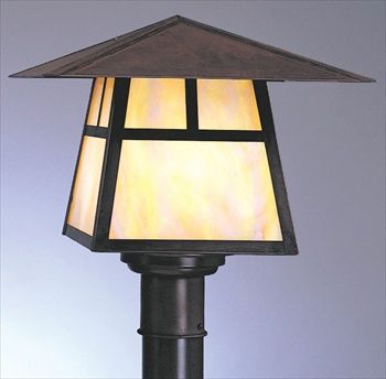 CP-8 Arroyo Craftsman Carmel Outdoor Small Post Mount with T-Bar Overlay - Crescent Harbor