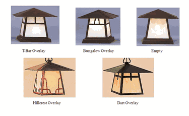 CP-8 Arroyo Craftsman Carmel Outdoor Small Post Mount with T-Bar Overlay - Crescent Harbor