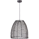 Craftmade P920MBK1 1 Light Matte Black Pendant w/Cord and Rattan Shade - Crescent Harbor