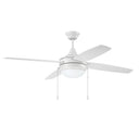 Craftmade PHA52W4 52" Ceiling Fan w/ 4 Blades, LED Light Kit - Crescent Harbor