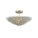 Currey & Company 12" x 22" Dahlia 3-Light Semi-Flush Mount 